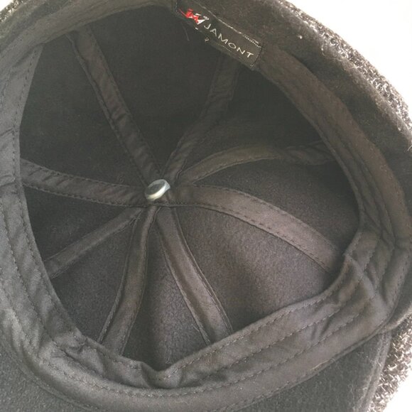 Jamont Black Tweed Paper Boy Cap - Picture 7 of 8